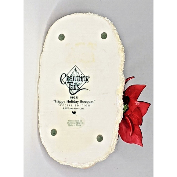 Charming Tails HAPPY HOLIDAY BOUQUET Christmas Poinsettias Fitz & Floyd 98/235 - Picture 5 of 5